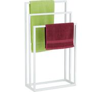 Relaxdays Porte-serviettes blanc à 3 barres