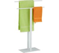 Relaxdays Porte-serviettes blanc avec design en T