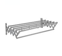 Porte-serviettes rétractable en acier inoxydable - Cintre mural multifonction pour salle de bain - 100 cm