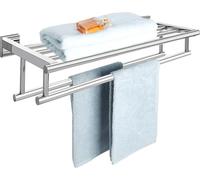 Porte-serviettes salle de bain mural Porte-serviettes invité mural Acier inoxydable Premium Double porte-serviettes de bain pour salle de bain et cuisine 60CM