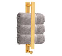Porte-serviettes sans perçage, autocollant, en acier inoxydable, barre de serviette pour salle de bain, 40 cm, porte-serviettes pour invités, fixation murale avec crochets, porte-serviettes de bain, a