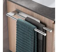 Porte-serviettes sans perçage, double face, adhésif, en acier inoxydable 304, argenté, 39 cm