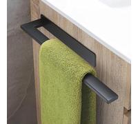 Porte-serviettes sans perçage - Porte-serviettes autocollants en acier inoxydable pour salle de bains - Design noir mat - 39 cm