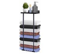 Porte-serviettes sans perçage, porte-serviettes de salle de bain extensible de 41 à 75 cm, barre à serviettes murale, porte-serviettes adhésif avec crochets, étagère à serviettes pour salle de bain et