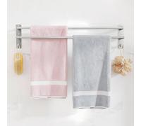 Porte-serviettes sans perçage, porte-serviettes mural de 80 cm pour salle de bain, barre porte-serviettes double adhésive, porte-serviettes en nickel brossé, porte-serviettes de douche résistant à la