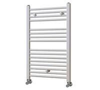 Porte-serviettes sèche-serviettes radiateur à intégrer dans un circuit d'eau chaude, tubes en acier laquée blanc 800 x 500. Compatible avec un réseau de chauffage standard