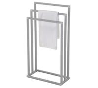 IDIMEX Porte-Serviettes sur Pied KUNO Portant pour vêtements et Linge de Salle de Bain avec 3 Niveaux d'étendage sur différentes hauteurs, Structure en métal laqué Gris Clair