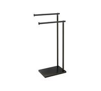 Porte-serviettes sur pied 2 niveaux dim. 35,5L x 20l x 78H cm métal noir