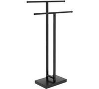 Porte-serviettes sur pied 2 niveaux dim. 50L x 18l x 85H cm métal noir Noir G