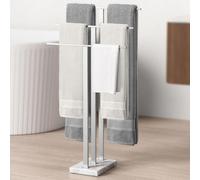 Porte-serviettes sur pied, 3 barres, en marbre et en acier inoxydable SUS304, finition brossée, modèle BTH217S3-2