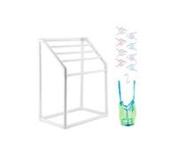VEVOR Porte-Serviettes sur Pied à 5 Barres Range-Serviettes de Bains Support pour Serviettes en PVC Charge 25 kg Facile à Assembler Organisateur pour Piscine Salle de Bain Spa Extérieur Intérieur