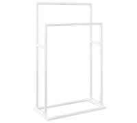 Porte-serviettes sur pied Blanc 48x24x78,5 cm Fer