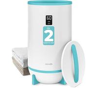 Porte-serviettes sur pied, bleu – Radiateur sèche-serviettes électrique pour 2 serviettes. Économique en énergie et mobile, avec minuterie. Sèche-serviettes avec protection contre la surchauffe et arr