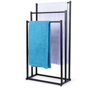 Porte-serviettes sur pied Vilde - Métal robuste - 44 x 21 x 86 cm - Noir