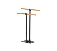 Wenko Porte-serviettes sur pied Forli - acier et bambou - Hauteur 77,5 cm - Noir