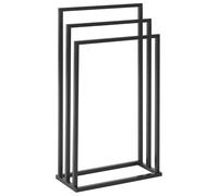 Porte-serviettes sur Pied Salle de bain 3 Barres Acier Noir Charras