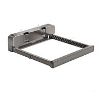 Porte-serviettes télescopique pliable à ventouse pour carrelage et verre, gris foncé
