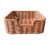 Porte-Serviettes Tressé Petit Modèle Plateau Carré en Rotin Imité pour | Panier Boho pour Serviettes de Table pour Hôtes Restaurateurs Café Hôtel Buffet Pique-Nique Réunions Mai