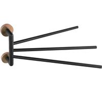 Porte-serviettes triple LARISSA, pivotant 350mm, noir/cuivre mat