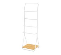 Porte-serviettes - WENKO - Verona - Acier verni - Bambou - 4 barres porte-serviettes
