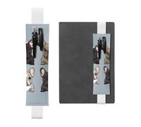 Porte-stylo bouledogue français pour ordinateur portable, pochette à stylo en cuir synthétique pour cadeau, marque-page amovible, élastique - Peut contenir 2 à 3 stylos, blanc