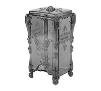 Porte-Tampon en Coton, boîte de Rangement, conteneur Papillon Rose Fleur avec Couvercle pour la Maison (Gris Transparent)