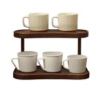 Porte-tasses en bois - Organiseur de bar à café en panneau composite pour le rangement | Décoratif pour la maison, le dortoir, le bureau, l'utilisation familiale, disponible en petit et