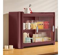Porte-tasses et porte-verres à vin rouge - Vitrine en plastique avec porte transparente pour cuisine et salle à manger nizer Solution de rangement peu encombrante
