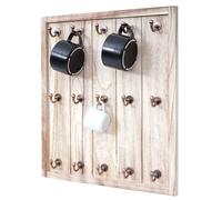 Porte-tasses Marano, étagère de suspension, planche aux tasses, style shabby, vintage 50x45x5cm nature