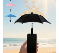 Porte-téléphone portable parapluie, mini parapluie anti-éblouissement et imperméable avec support pour téléphone, pare-soleil universel pour téléphone avec protection UV, convient pour la pluie légère