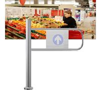 Porte tournante de sécurité unidirectionnelle en Acier Inoxydable - Portillon battant Simple ou Double à Ressort, Dispositif d'entrée/Sortie Demi-Hauteur de 60 cm pour su