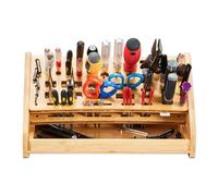 Porte-tournevis - Support De Rangement En Bois À 53 Trous Avec Plateau | Organisateur D'outils À Main | Pour Loisirs Réparation Bureau Étagère Panneau Perforé Garage Camion Remorque Extérieur Intérieu