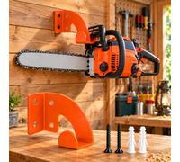 Porte-tronçonneuse mural, pour Powerplus POWEG10110 | Porte-tronçonneuse métallique pour créer un rangement mural propre dans le garage, l’atelier ou l’espace outils.