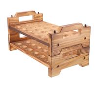 Porte-œufs de Caille en Bois Empilable à 24 Trous, Double Couche | Rangement pour Petits Œufs et Œufs de Pâques, Usage Réfrigérateur et Pâtisserie, Style Ferme