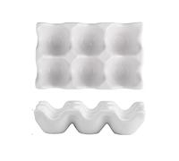 Porte-œufs de cuisine à 6 grilles, conteneur de stockage d'œufs, plateau organisateur d'œufs réutilisable, conteneur d'œufs pour réfrigérateur, support de distributeur d'œufs (blanc)
