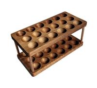 Porte-œufs en bois à double couche - Étagère de rangement à 2 niveaux, organisateur de décoration rustique pour économiser de l'espace pour l'organisation de la cuisine, 36 capacités