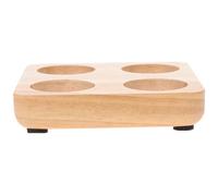 Porte-œufs en Bois de Caoutchouc, Plateau à Œufs Cuisine | Fond Plat Antidérapant, Design à Grille, Surface Lisse Arrondie, pour Comptoir, Buffet et Service