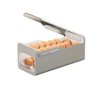 Porte-œufs pour réfrigérateur - Conteneur à œufs transparent avec roues à 2 niveaux, stockage au réfrigérateur peu encombrant | Organisateur de cuisine créatif longue durée