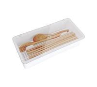 Porte-ustensiles avec Couvercle - Range-Couverts avec égouttoir - Stockage d'argenterie Cuisine, Organisateur tiroir Plateau Couverts Transparent pour la Maison