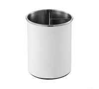 Porte-ustensiles Cuisine 360° Rotatif - Rangement Organiseur Comptoir Anti-Rouille Grand Capacité pour Cuillères Fourchettes - Support Ustensiles 13,4x16,5cm(Pearl White)
