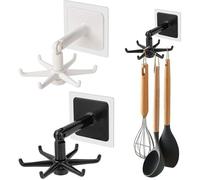 Porte Ustensiles Cuisine sans Percage Rotatif à 360 ° Organisateur de Cuillère Spatule sous Armoire Support de Rangement de Cuisine
