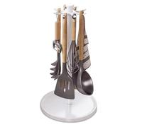 Porte-Ustensiles de Cuisine | avec 8 Crochets et Organisateur de Cuillères,Support à Ustensiles de Comptoir Rotatif 360 Degrés - Pour Spatule Bâton de Mélange Cuillère Maison Restaurant et