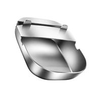 Porte-ustensiles de cuisine avec corps en acier formé et bac | Finition argent brossé, base lestée antidérapante, position de repos verticale pour une cuillère ou une spatule