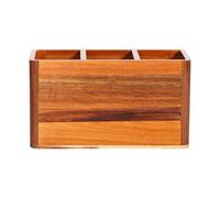 Porte-ustensiles en bois - Étagère de rangement rustique 30,7 x 17,3 x 11,9 cm, multi-compartiments | Organiseur de cuisine avec poignée, couverts, couverts, cuillères, spatules, ustensiles de cuisine