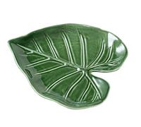 Porte-ustensiles en forme de feuilles, design inspiré de la nature, 14,5 x 12,5 x 2 cm, porte-cuillère décoratif vert, repose-cuillère en céramique, résistant à la chaleur, pour maison, ferme