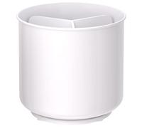 Porte-ustensiles rotatif blanc extra large et robuste avec base lestée sans basculement, séparateur amovible et insert agrippé | Antirouille et passe au lave-vaisselle Support d'ustensiles de cuisine