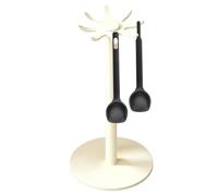 Porte-ustensiles rotatif Organisateur rotatif 360° pour spatules avec 8 | Support ustensiles cuisine sur plan de travail Pour Cuillère Écumoire Louche À Soupe Presse-Purée Fouet Spatule Blanc