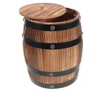 Porte-ustensiles Vintage en Bois Marron, Seau Tonneau de Rangement | Multi-usage, Format Compact, pour Fourchettes et Baguettes, Maison ou Restaurant, Style Rustique Portable