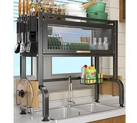 Porte-vaisselle au-dessus de l'évier,Porte-égoutt Over Sink Dish Drying Rack - Large Capacity Organizer for Bowls, Plates, Cups - Space-saving Storage Shelf for Countertop - Efficient Kitchen Accessor