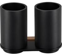 Porte-verre double GALLA en laiton noir et doré 17 x12,3 x7,9 cm